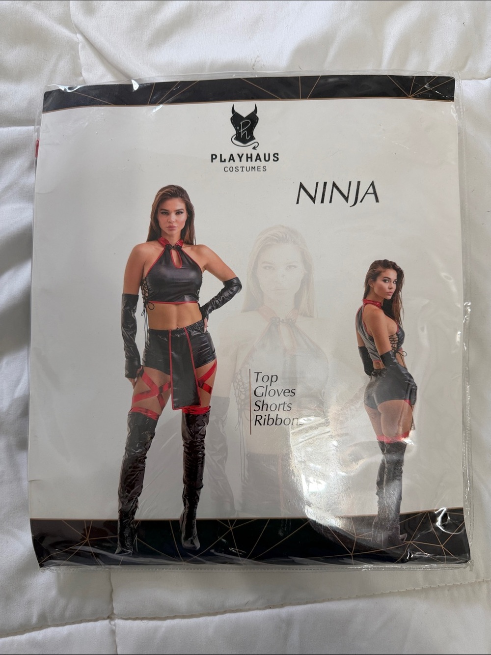 Playhaus Ninja Costume - Black & Red Two-Piece Set size medium/large NWT